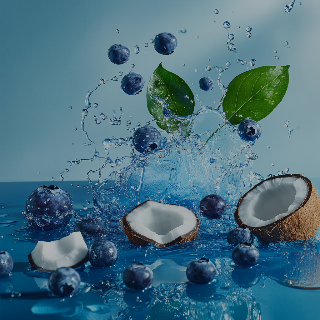 JP Energydrink Blaubeere-Kokos - Kalorienarme Erfrischung mit Weißtee und natürlichem Fruchtsaft.