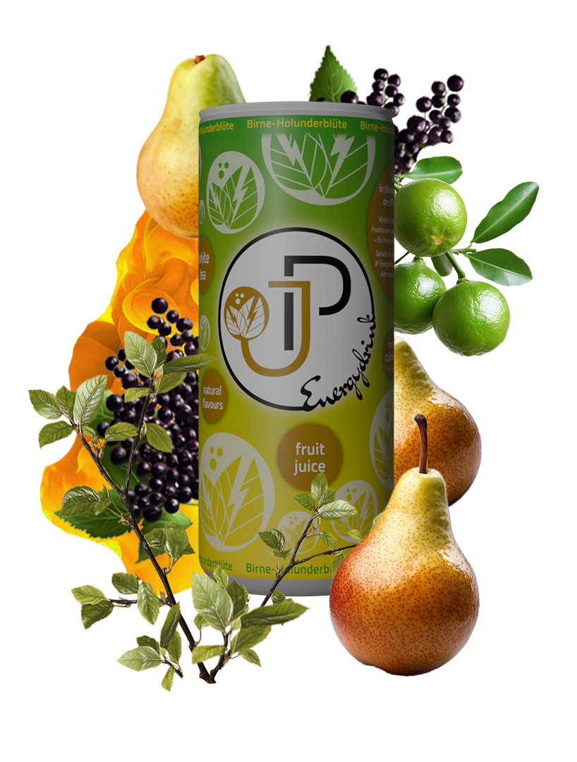 JP Energydrink Birne-Holunderblüte - Kalorienarme Erfrischung mit Weißtee und natürlichem Fruchtsaft.