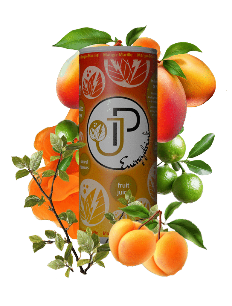 JP Energydrink Mango-Marille - Kalorienarme Erfrischung mit Weißtee und natürlichem Fruchtsaft.