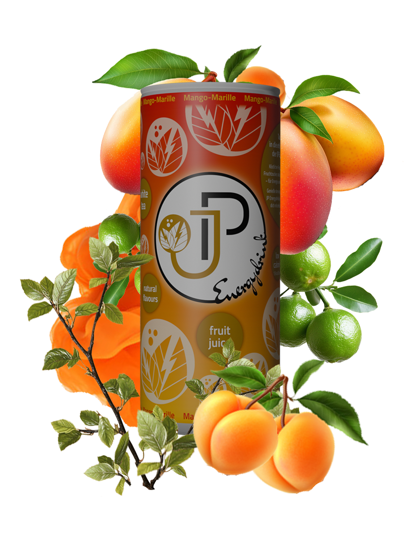 JP Energydrink Mango-Marille - Kalorienarme Erfrischung mit Weißtee und natürlichem Fruchtsaft.