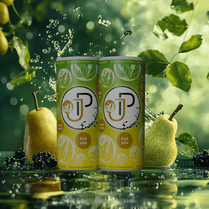 JP Energydrink Birne-Holunderblüte - Kalorienarme Erfrischung mit Weißtee und natürlichem Fruchtsaft.